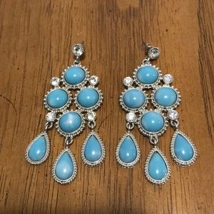 Macy’s Turquoise Silver Tone Chandelier Earrings.